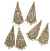 3 Pair of 51x26mm Antique Gold Five Loop Drop Filigrae Earrings 